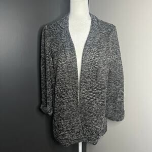 NWT Lauren Conrad Woman’s Black White Open Front Lined Blazer- Size M